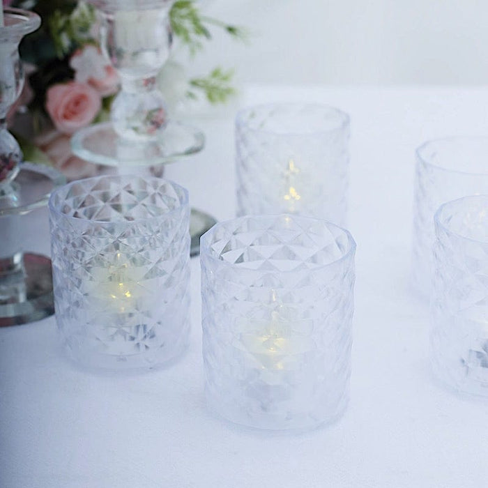 12 Flameless 3" LED Tealight Candles with Acrylic Holders - Clear LED_CAND_VT003_CLR