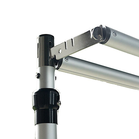 12 ft x 12 ft Pipe and Drape Backdrop Stand with Double Cross Bars - Silver and Black BKDP_STND_ALUM_12X12_DB