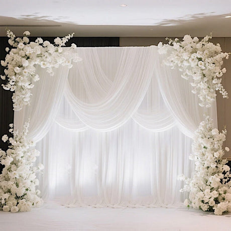 12 ft x 12 ft Pipe and Drape Backdrop Stand with Double Cross Bars - Silver and Black BKDP_STND_ALUM_12X12_DB