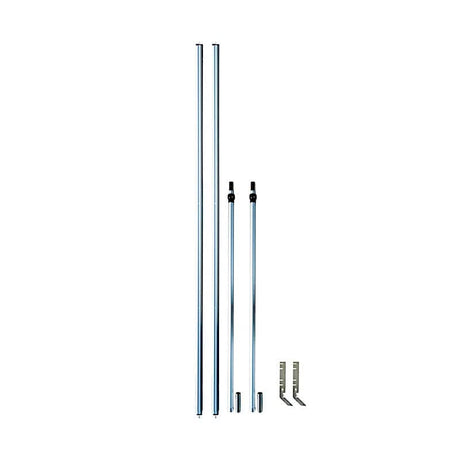 12 ft x 12 ft Pipe and Drape Backdrop Stand with Double Cross Bars - Silver and Black BKDP_STND_ALUM_12X12_DB