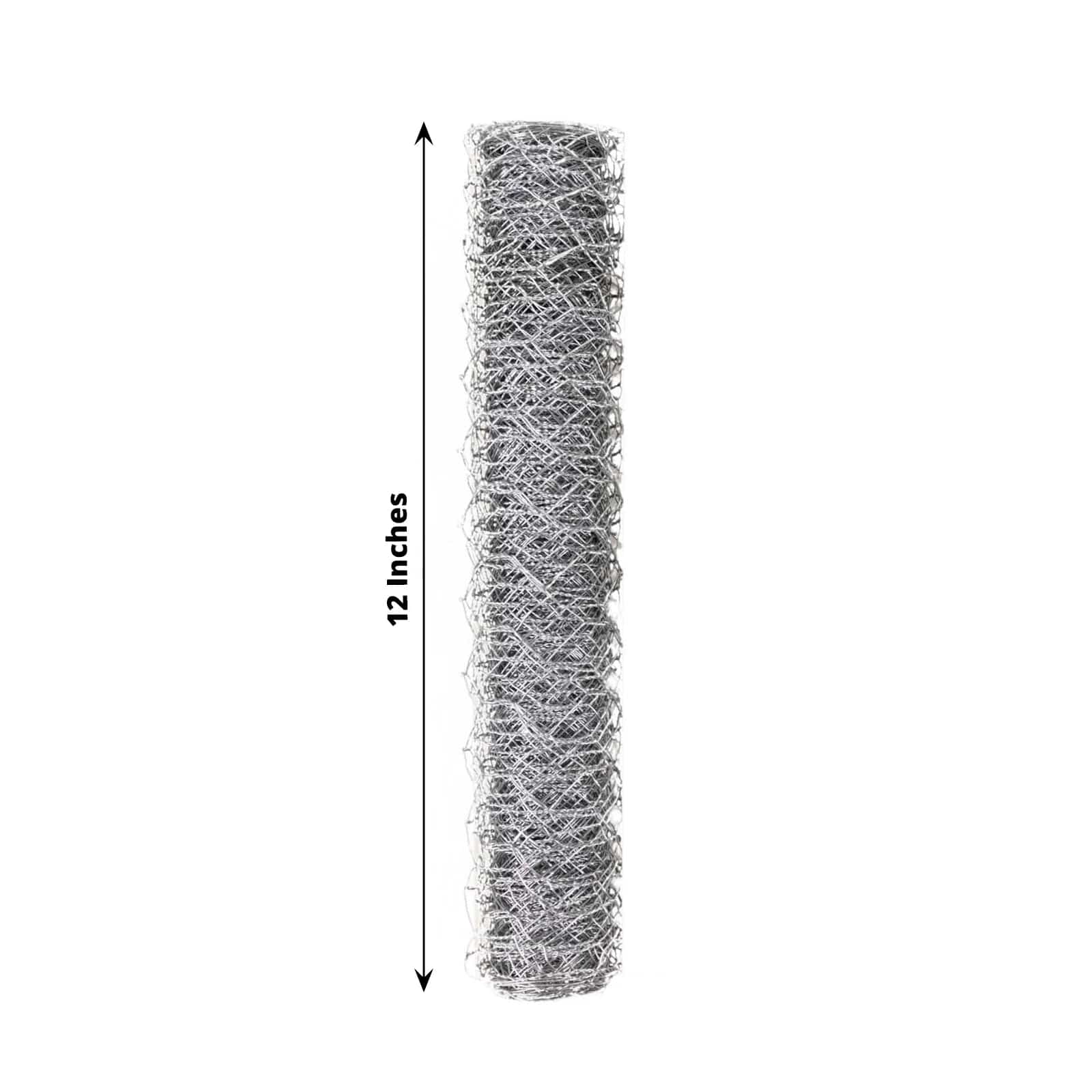 12 ft x 16 ft Galvanized Metal Hexagonal Chicken Craft Wire Mesh - Silver CRAF_WIRE03_16_SILV