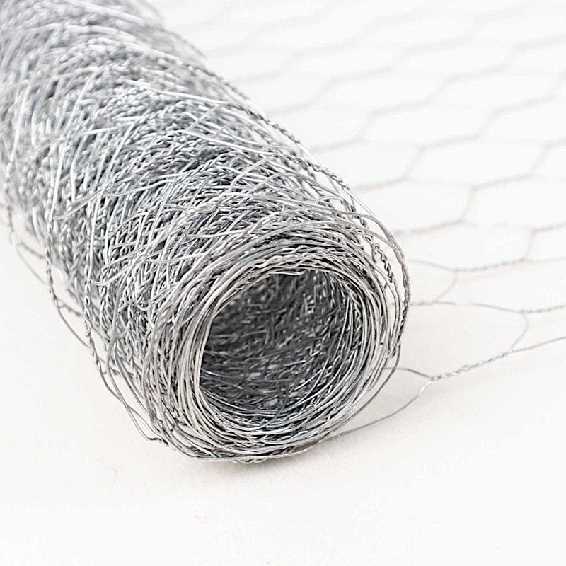 12 ft x 16 ft Galvanized Metal Hexagonal Chicken Craft Wire Mesh - Silver CRAF_WIRE03_16_SILV