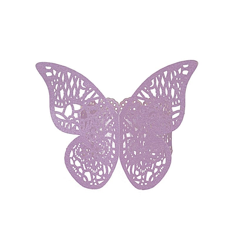 12 Laser Cut 3D Butterfly Paper Napkin Rings NAP_RING_PAP01_LAV