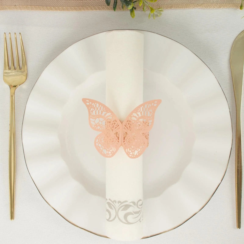 12 Laser Cut Butterfly Napkin Rings Wedding Party Gift