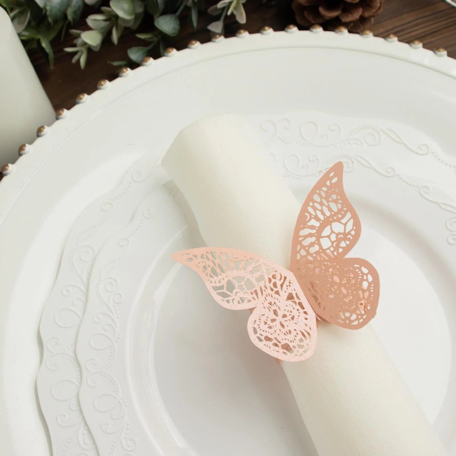 12 Laser Cut Butterfly Napkin Rings Wedding Party Gift