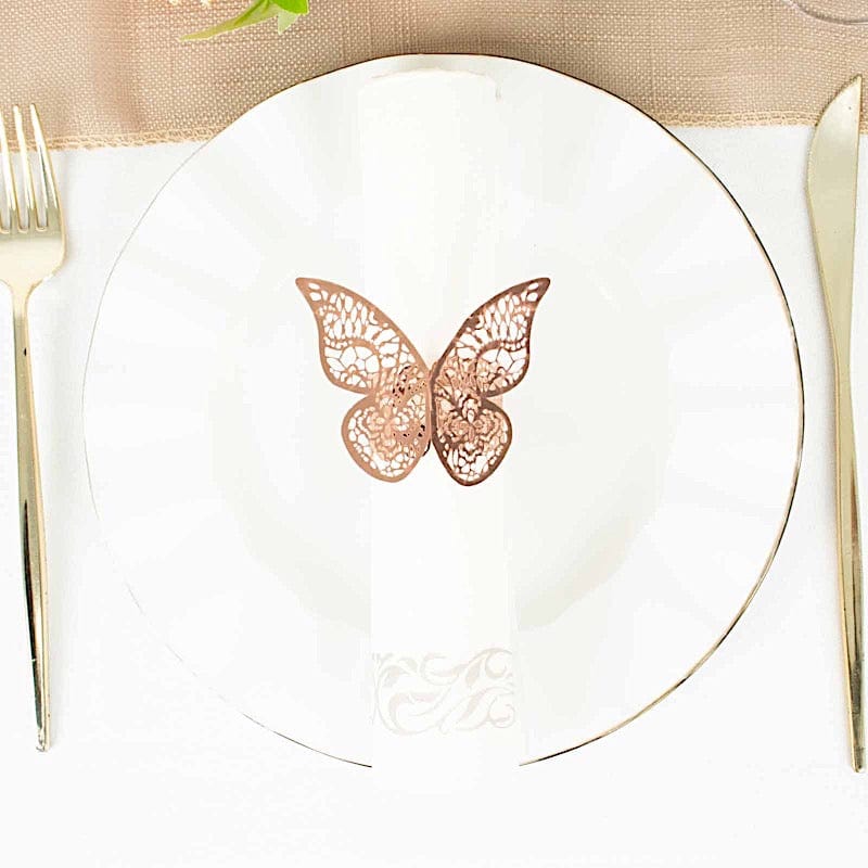 12 Laser Cut Butterfly Napkin Rings Wedding Party Gift