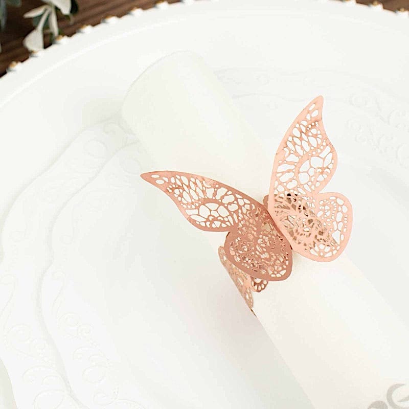 12 Laser Cut Butterfly Napkin Rings Wedding Party Gift