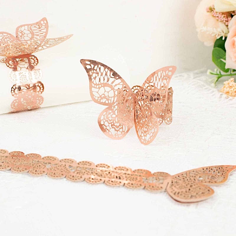 12 Laser Cut Butterfly Napkin Rings Wedding Party Gift