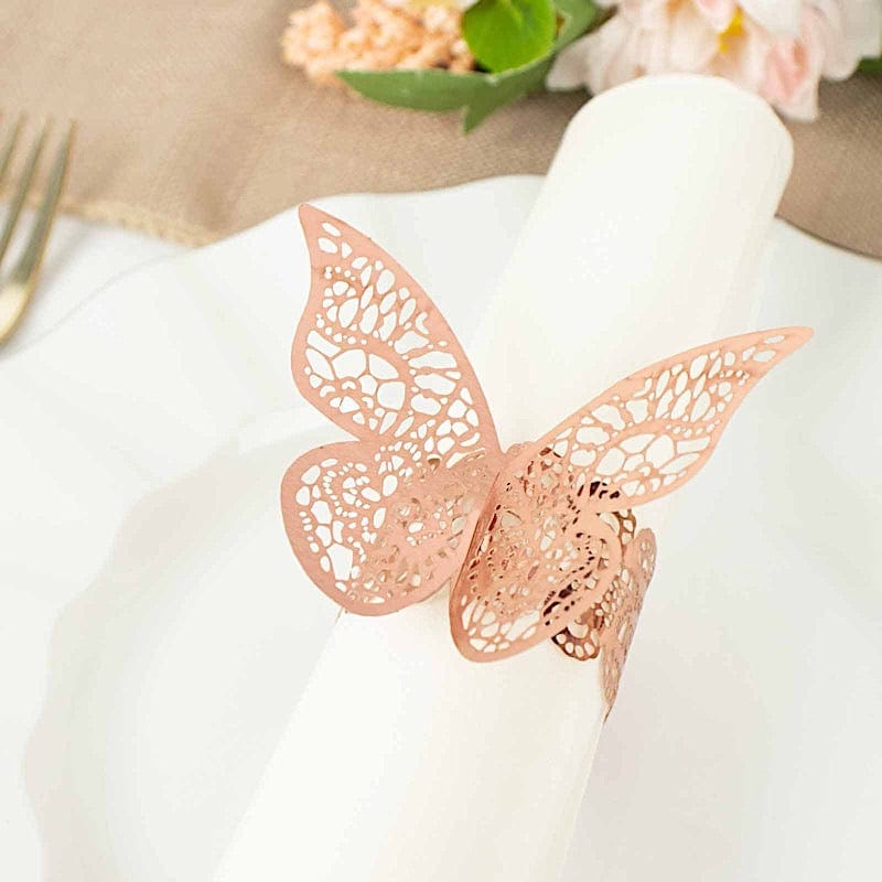 12 Laser Cut Butterfly Napkin Rings Wedding Party Gift