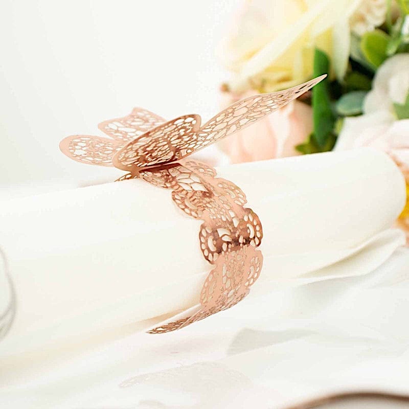 12 Laser Cut Butterfly Napkin Rings Wedding Party Gift