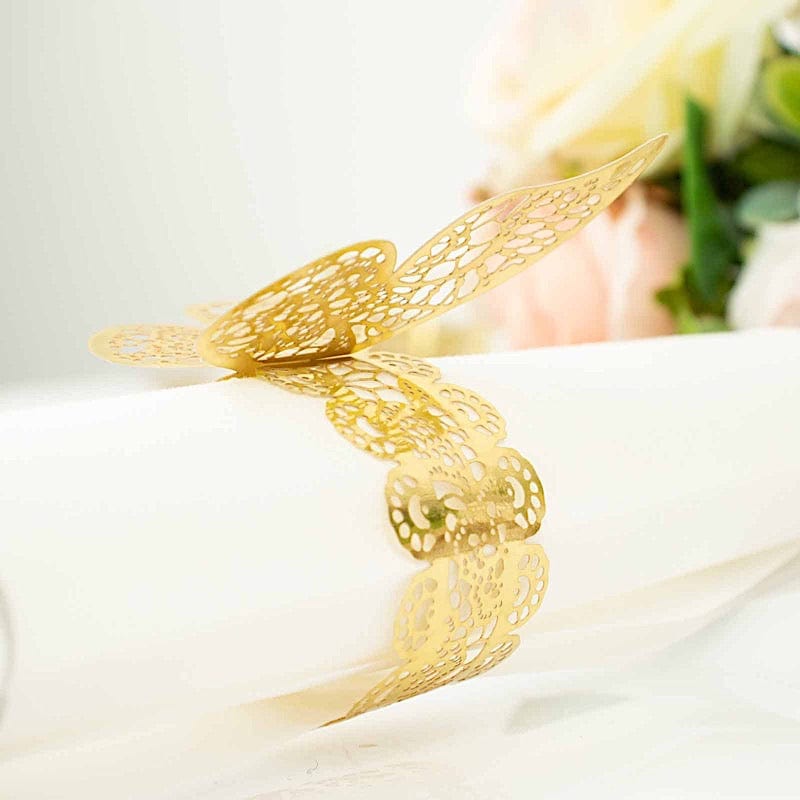 12 Laser Cut Butterfly Napkin Rings Wedding Party Gift