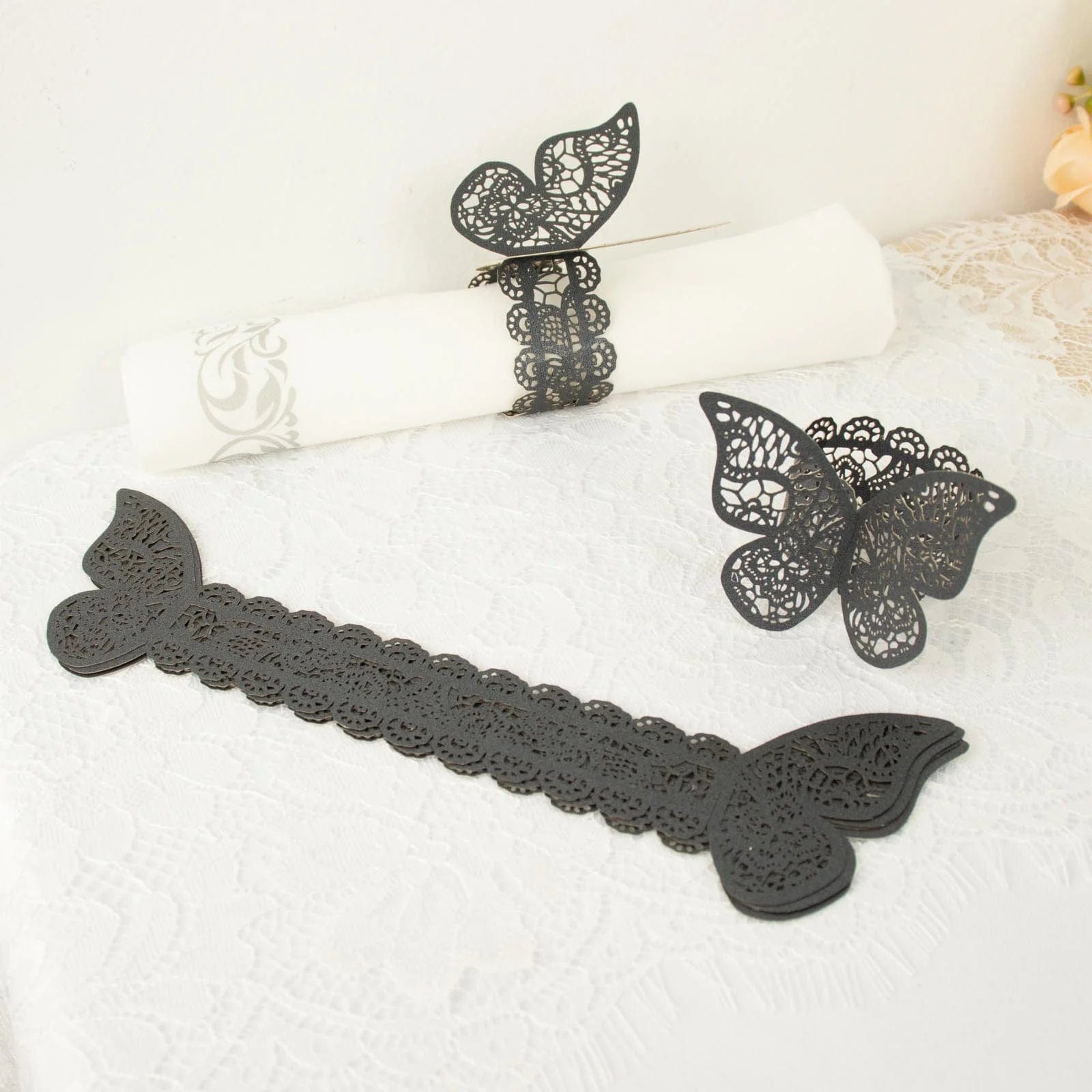 12 Laser Cut Butterfly Napkin Rings Wedding Party Gift