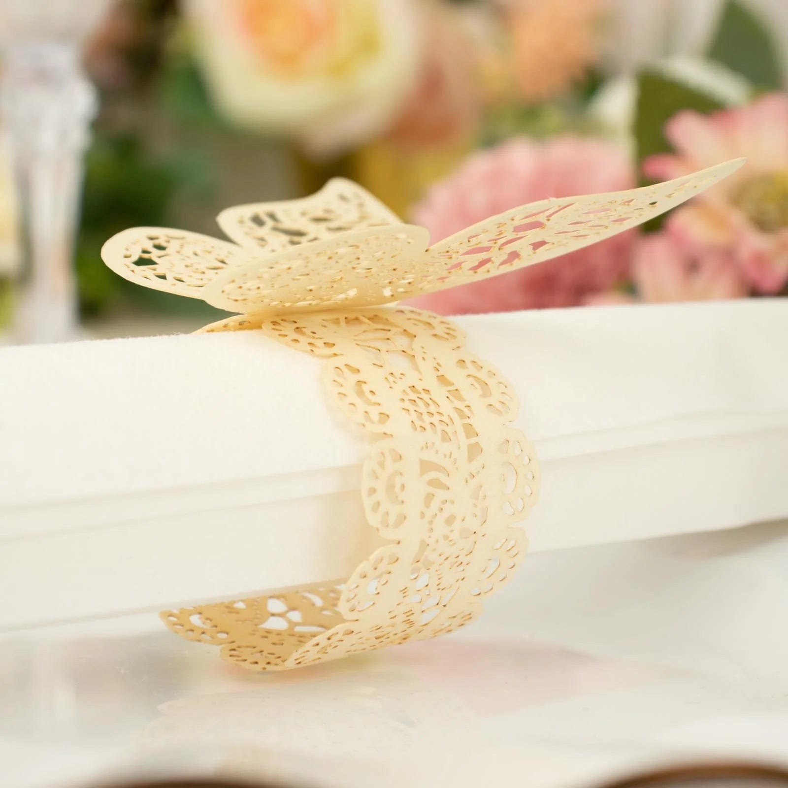 12 Laser Cut Butterfly Napkin Rings Wedding Party Gift