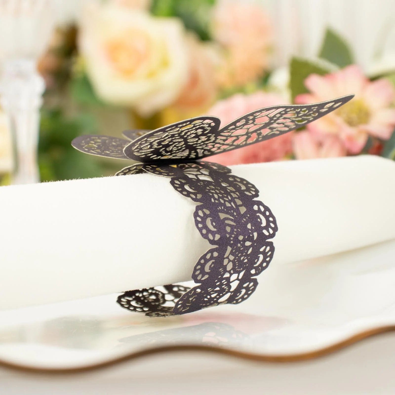 12 Laser Cut Butterfly Napkin Rings Wedding Party Gift