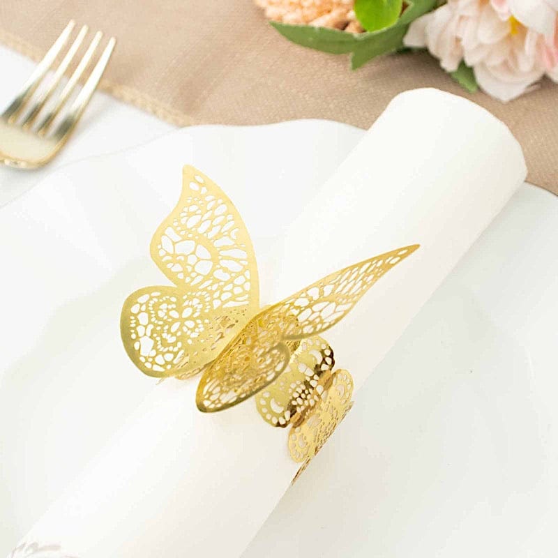 12 Laser Cut Butterfly Napkin Rings Wedding Party Gift