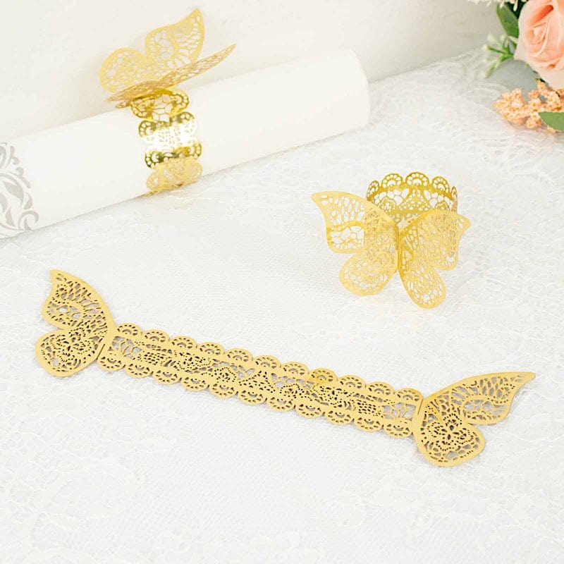 12 Laser Cut Butterfly Napkin Rings Wedding Party Gift