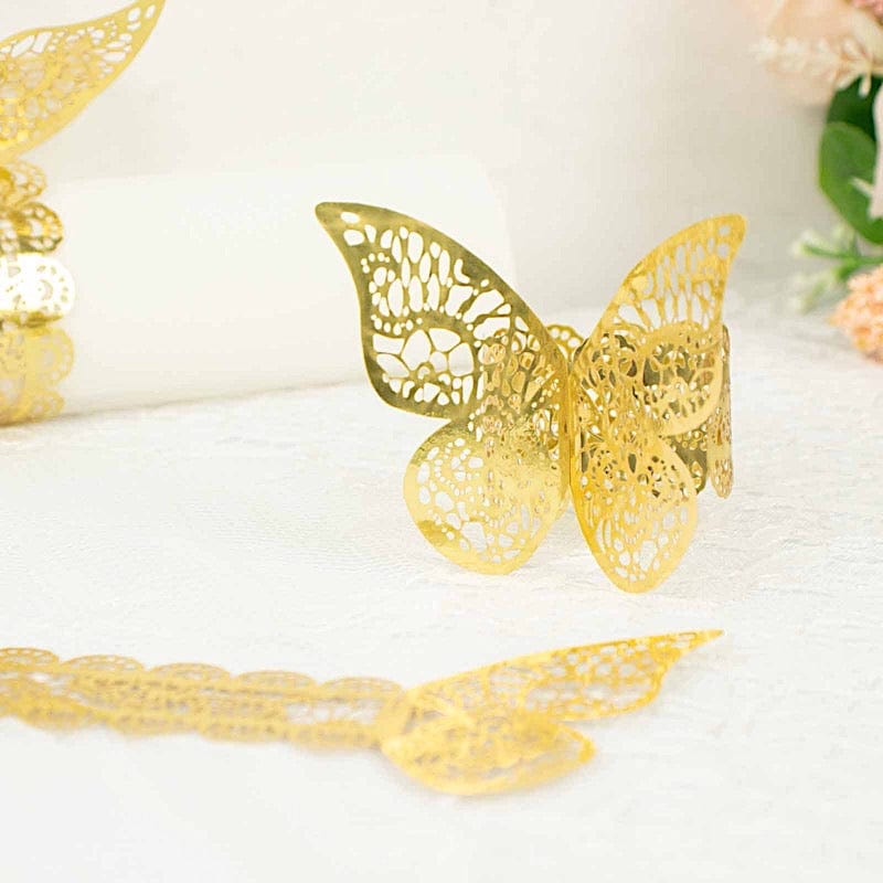 12 Laser Cut Butterfly Napkin Rings Wedding Party Gift