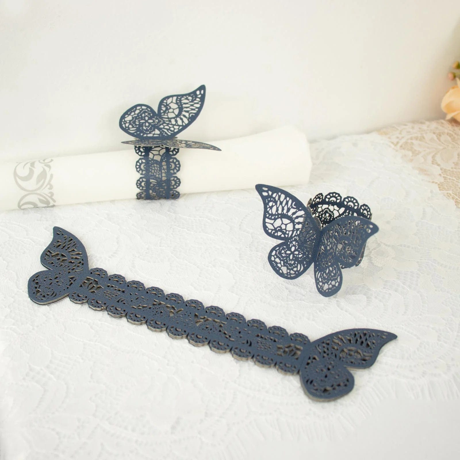 12 Laser Cut Butterfly Napkin Rings Wedding Party Gift