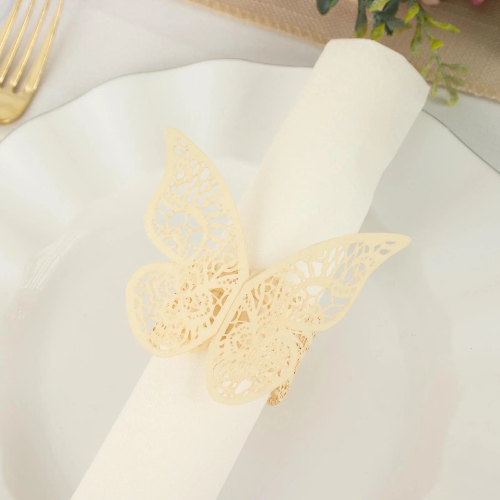 12 Laser Cut Butterfly Napkin Rings Wedding Party Gift