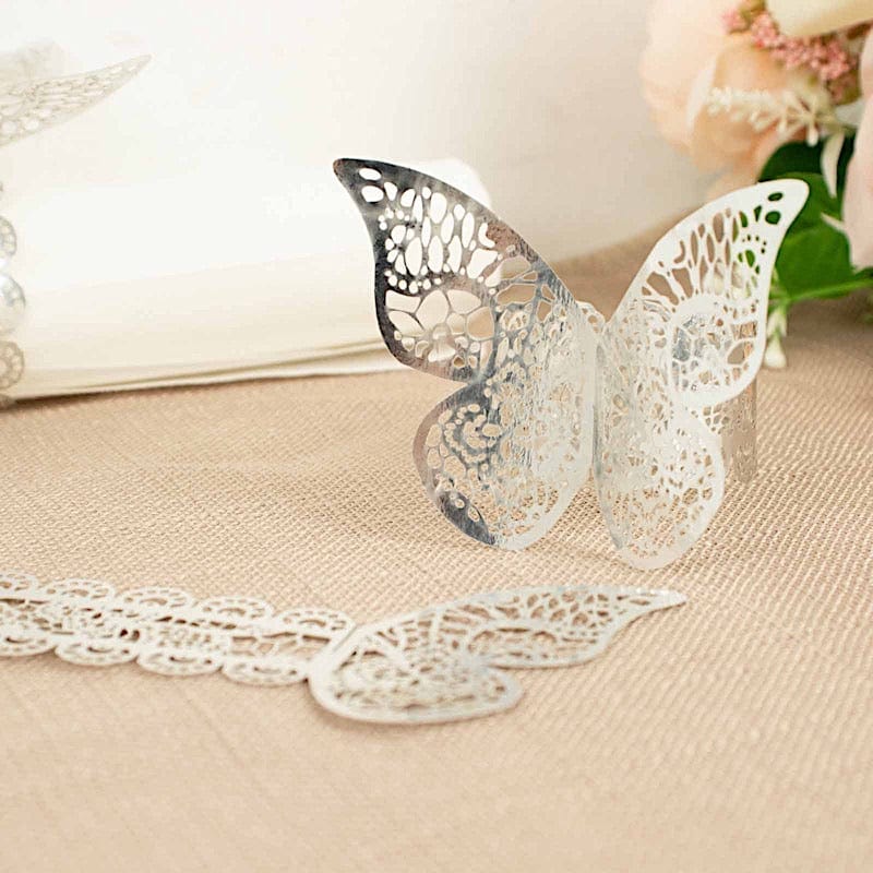 12 Laser Cut Butterfly Napkin Rings Wedding Party Gift