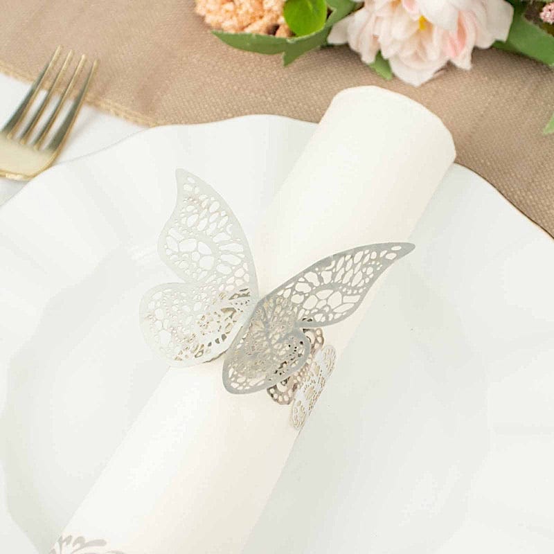 12 Laser Cut Butterfly Napkin Rings Wedding Party Gift