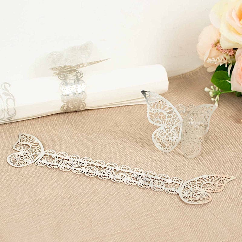 12 Laser Cut Butterfly Napkin Rings Wedding Party Gift