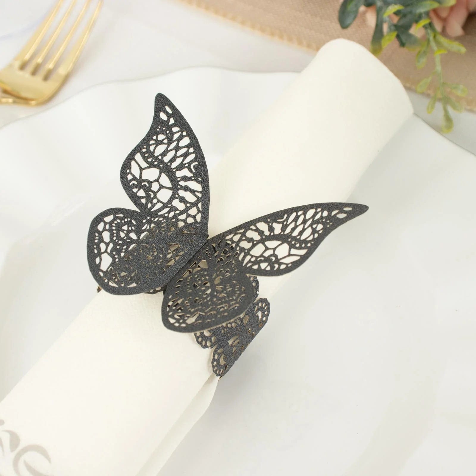 12 Laser Cut Butterfly Napkin Rings Wedding Party Gift