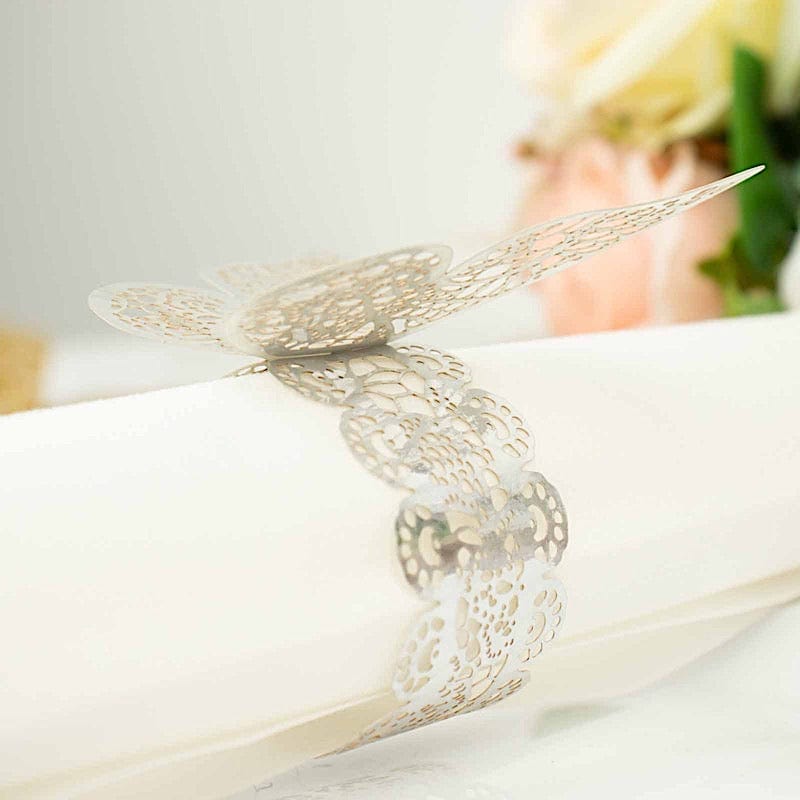 12 Laser Cut Butterfly Napkin Rings Wedding Party Gift