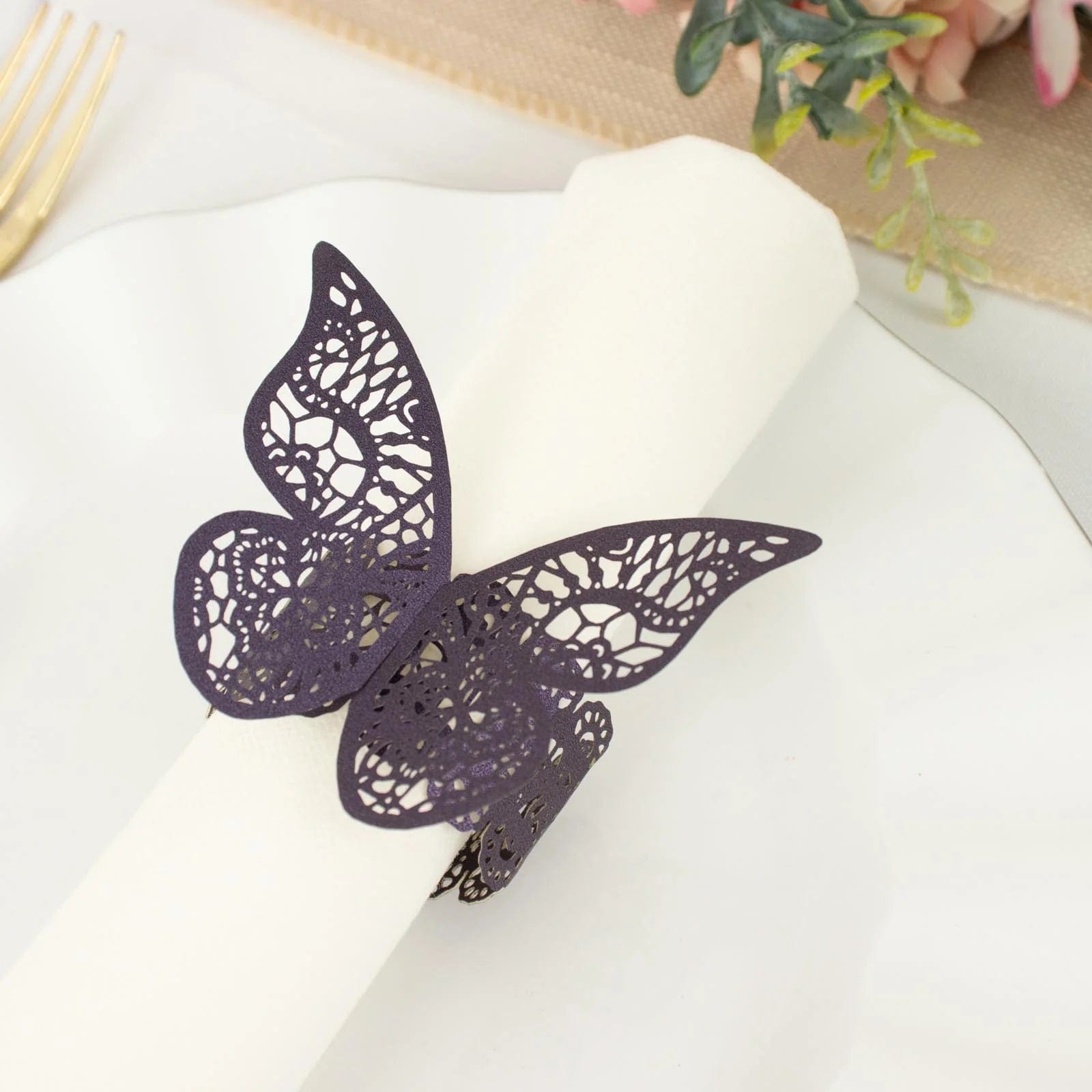 12 Laser Cut Butterfly Napkin Rings Wedding Party Gift