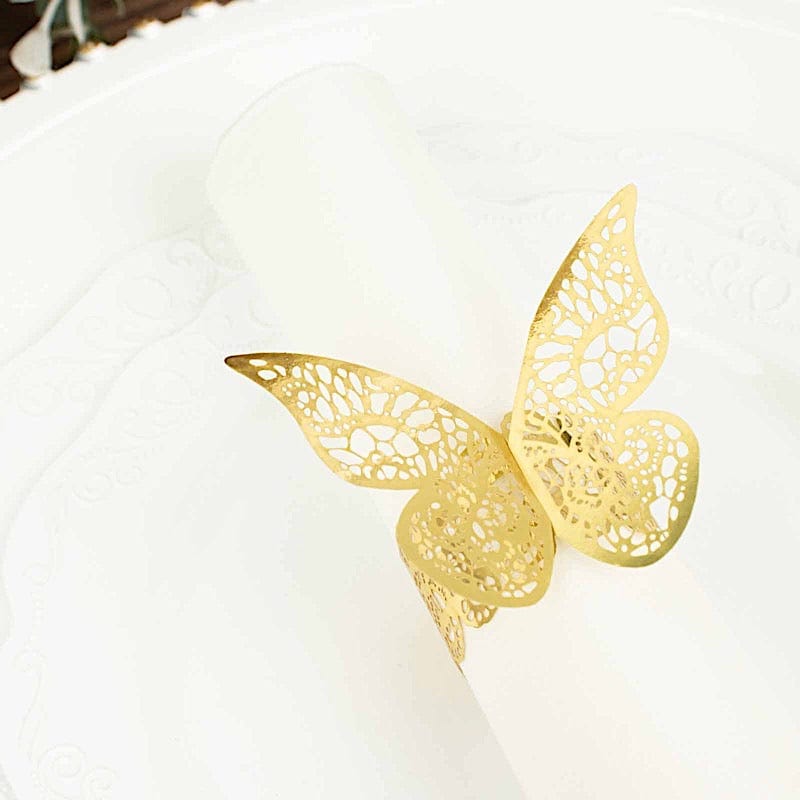 12 Laser Cut Butterfly Napkin Rings Wedding Party Gift