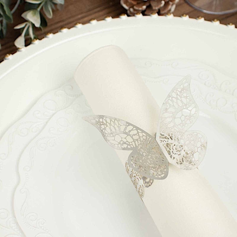 12 Laser Cut Butterfly Napkin Rings Wedding Party Gift