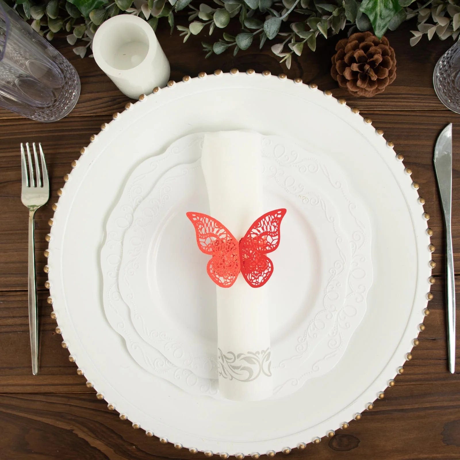 12 Laser Cut Butterfly Napkin Rings Wedding Party Gift