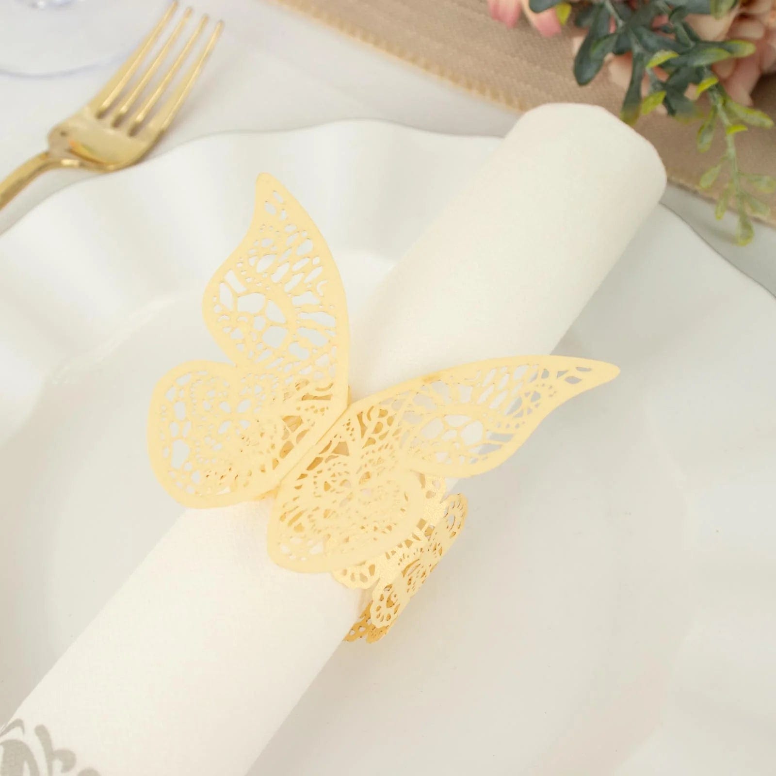 12 Laser Cut Butterfly Napkin Rings Wedding Party Gift