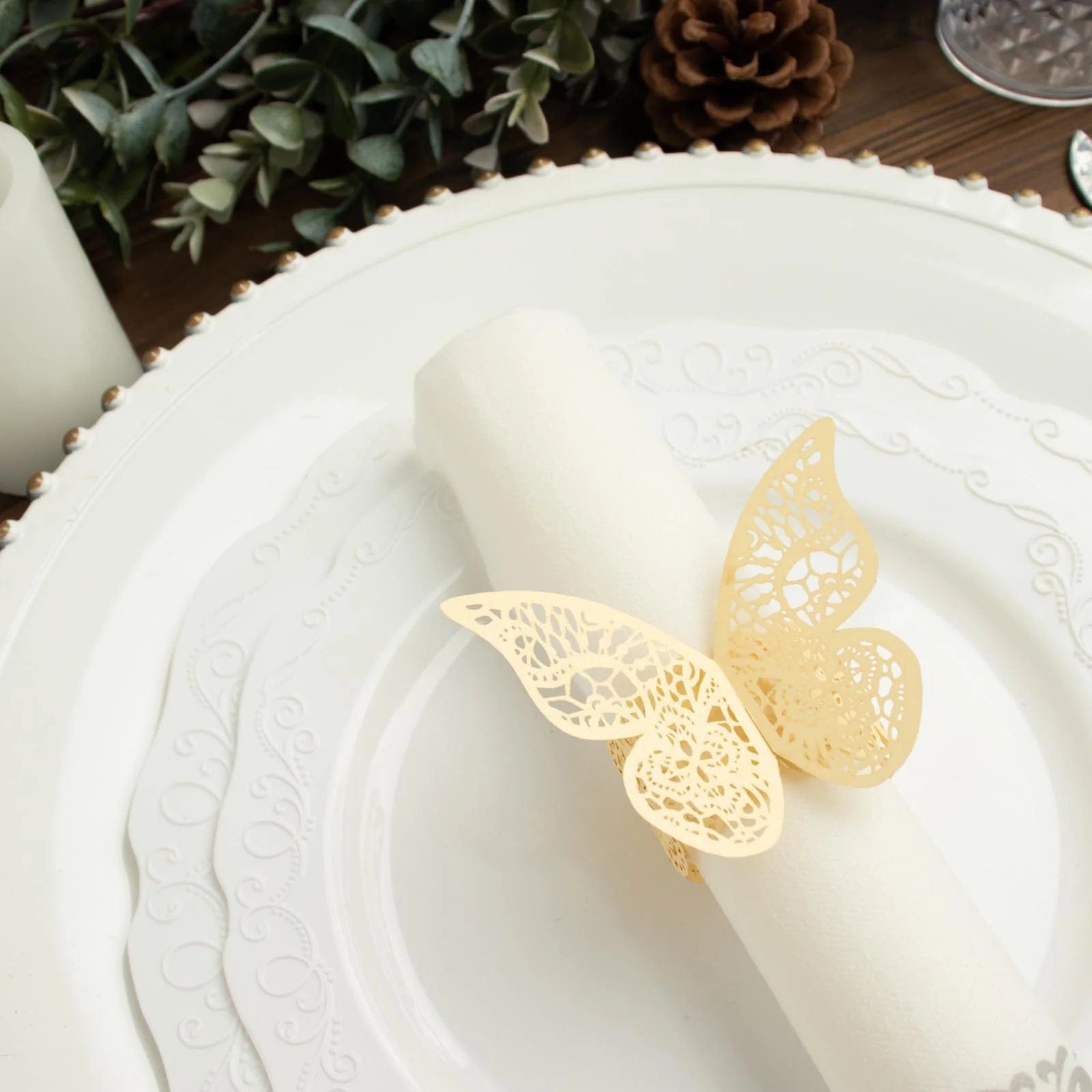 12 Laser Cut Butterfly Napkin Rings Wedding Party Gift