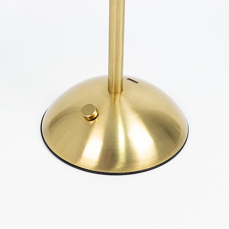 12" Metal LED Table Lamp with Fluted Acrylic Shade - Gold LED_MET_LAMP05_12_GOLD