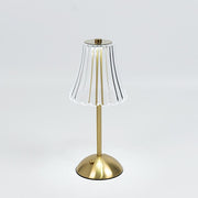 12" Metal LED Table Lamp with Fluted Acrylic Shade - Gold LED_MET_LAMP05_12_GOLD