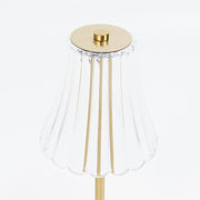 12" Metal LED Table Lamp with Fluted Acrylic Shade - Gold LED_MET_LAMP05_12_GOLD