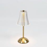 12" Metal LED Table Lamp with Fluted Acrylic Shade - Gold LED_MET_LAMP05_12_GOLD