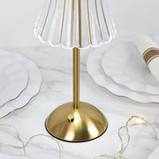 12" Metal LED Table Lamp with Fluted Acrylic Shade - Gold LED_MET_LAMP05_12_GOLD