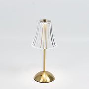 12" Metal LED Table Lamp with Fluted Acrylic Shade - Gold LED_MET_LAMP05_12_GOLD