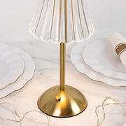 12" Metal LED Table Lamp with Fluted Acrylic Shade - Gold LED_MET_LAMP05_12_GOLD