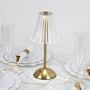 12" Metal LED Table Lamp with Fluted Acrylic Shade - Gold LED_MET_LAMP05_12_GOLD