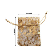 12 Metallic 4" x 5" Foil Polyester Drawstring Favor Gift Bags