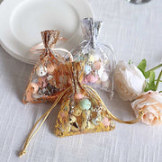 12 Metallic 4" x 5" Foil Polyester Drawstring Favor Gift Bags