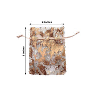 12 Metallic 4" x 5" Foil Polyester Drawstring Favor Gift Bags