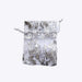 12 Metallic 4" x 5" Foil Polyester Drawstring Favor Gift Bags BAG_MET02_4X5_SILV
