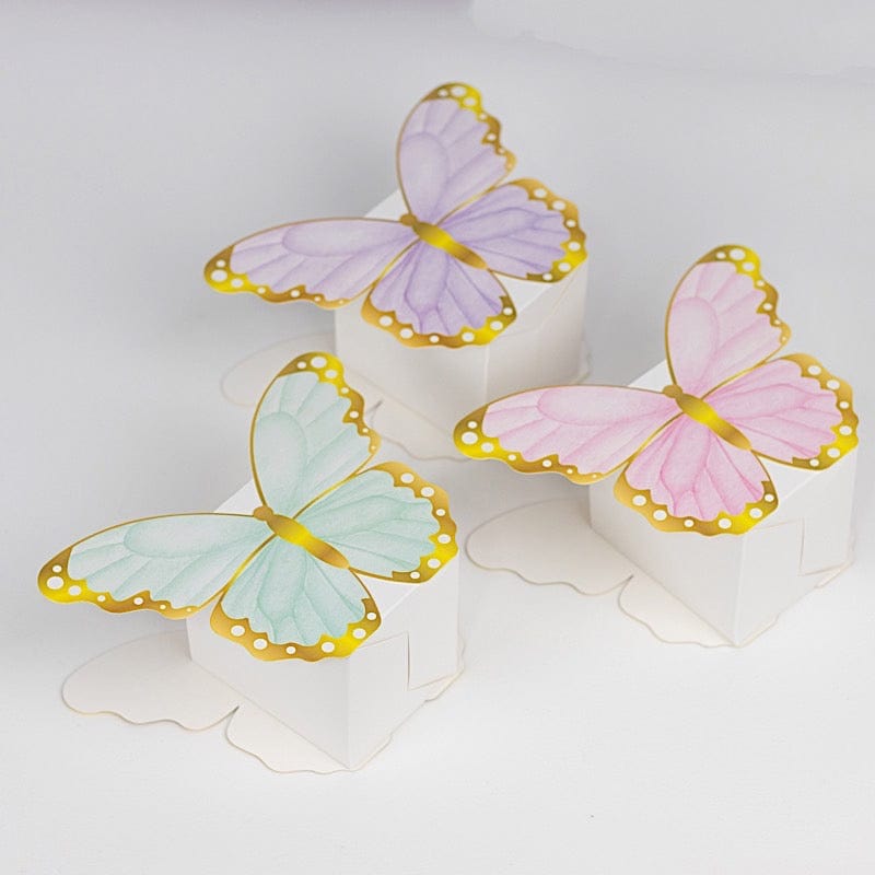 12 Paper Butterfly Party Favor Boxes - Assorted BOX_3X4_BUT02_SET_ASST
