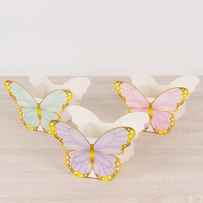 12 Paper Butterfly Party Favor Boxes - Assorted BOX_3X4_BUT02_SET_ASST