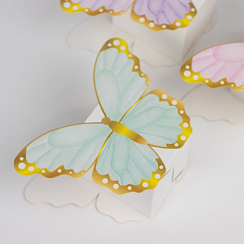 12 Paper Butterfly Party Favor Boxes - Assorted BOX_3X4_BUT02_SET_ASST