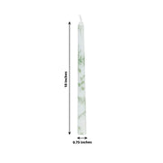 12 pcs 10" tall French Toile Wax Taper Candles - White